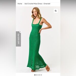 Emerald Crochet Maxi Dress